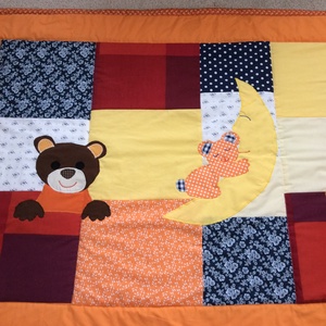 Patchwork retro macis takaró, falvédőnek is megfelel, Otthon & Életmód, Babatakaró, gyerek pléd, Babaszoba, gyerekszoba, Varrás, Patchwork, foltvarrás, MESKA