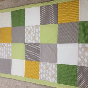 patchwork takaró falvédő fiúknak kockákból felhős mintával - otthon & életmód - lakástextil - Meska.hu