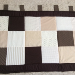 Patchwork falvédő barna-drapp - otthon & életmód - lakástextil - falvédő - Meska.hu