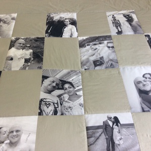 Fényképes patchwork takaró, szürke, - otthon & életmód - lakástextil - ágytakaró - Meska.hu