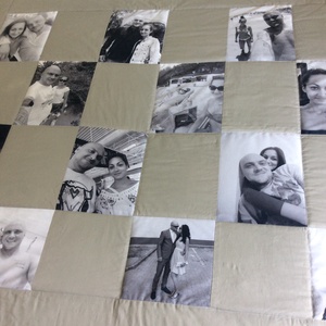 Fényképes patchwork takaró, szürke, - otthon & életmód - lakástextil - ágytakaró - Meska.hu