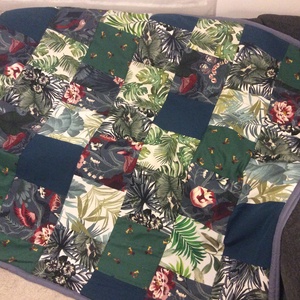 Bútorvászon virágmintás patchwork takaró, falvédő - otthon & életmód - lakástextil - falvédő - Meska.hu