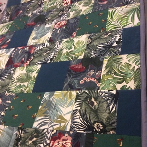 Bútorvászon virágmintás patchwork takaró, falvédő - otthon & életmód - lakástextil - falvédő - Meska.hu