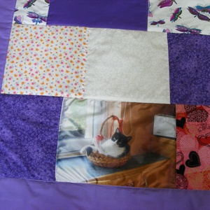 Fényképes crazy patchwork takaró barna - otthon & életmód - lakástextil - felnőtt takaró, pléd - Meska.hu