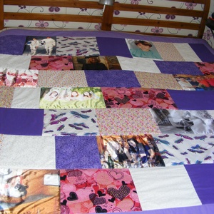 Fényképes crazy patchwork takaró barna, Otthon & Lakás, Lakástextil, Felnőtt takaró, pléd, Varrás, Patchwork, foltvarrás, Meska