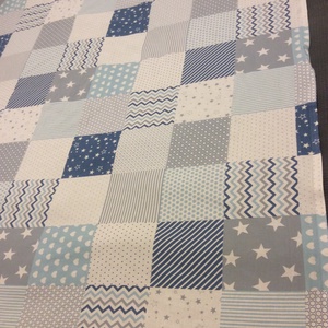 Crazy patchwork mintáju takaró kék, szürke, fehér, falvédő - otthon & életmód - lakástextil - Meska.hu