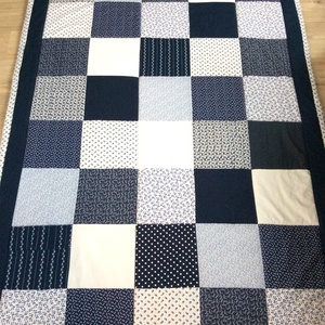 patchwork takaró,kék virágos,  - otthon & életmód - lakástextil - ágytakaró - Meska.hu