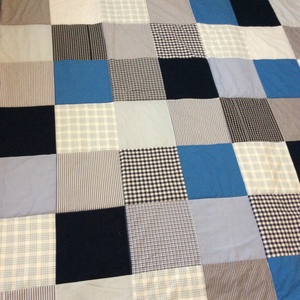 Kék patchwork takaró apró kockákból  - otthon & életmód - lakástextil - felnőtt takaró, pléd - Meska.hu