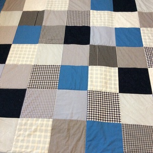 Kék patchwork takaró apró kockákból  - otthon & életmód - lakástextil - felnőtt takaró, pléd - Meska.hu