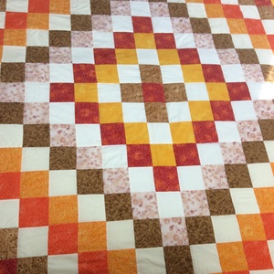 patchwork takaró sárga, narancs-barna- bézs - otthon & életmód - lakástextil - ágytakaró - Meska.hu