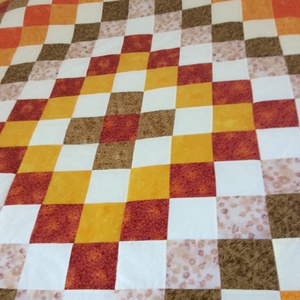 patchwork takaró sárga, narancs-barna- bézs - otthon & életmód - lakástextil - ágytakaró - Meska.hu