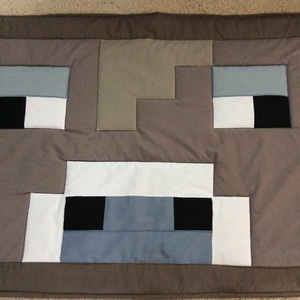 Minecraft bika patchwork falvédő, takaró zsebekkel - Meska.hu