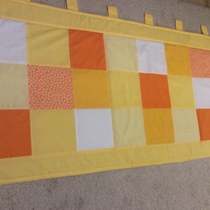 Patchwork falvédő, takaró narancs-citrom - otthon & életmód - lakástextil - felnőtt takaró, pléd - Meska.hu
