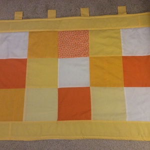 Patchwork falvédő, takaró narancs-citrom, Otthon & Életmód, Lakástextil, Felnőtt takaró, pléd, Patchwork, foltvarrás, MESKA