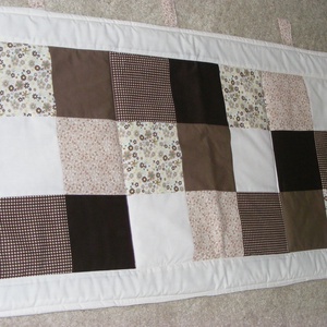 Patchwork falvédő barna-drapp - otthon & életmód - lakástextil - falvédő - Meska.hu