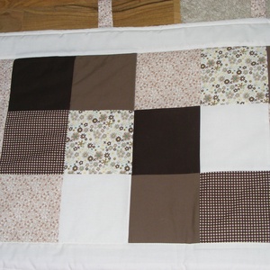 Patchwork falvédő barna-drapp - otthon & életmód - lakástextil - falvédő - Meska.hu