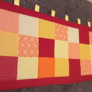 Patchwork falvédő, takaró narancs-citrom-bordó - otthon & életmód - lakástextil - falvédő - Meska.hu