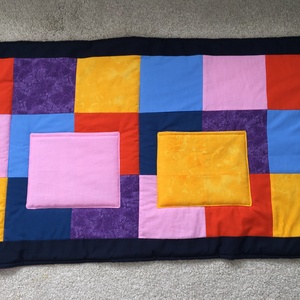 Patchwork falvédő, takaró 2 db zsebbel sok színből - otthon & életmód - lakástextil - falvédő - Meska.hu