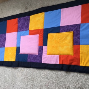 Patchwork falvédő, takaró 2 db zsebbel sok színből - otthon & életmód - lakástextil - falvédő - Meska.hu