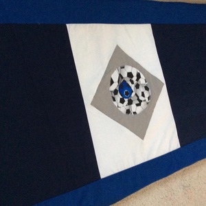 Kék kockás patchwork falvédő, takaró szettben is lehet kérni - Meska.hu