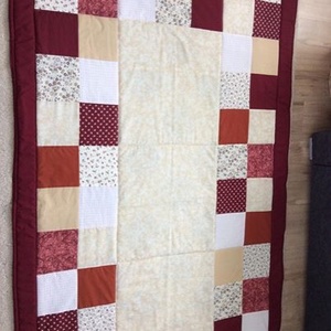Patchwork falvédő, takaró barna-drapp-bordó - otthon & életmód - lakástextil - falvédő - Meska.hu