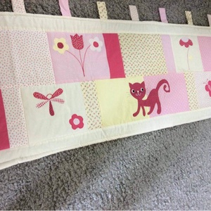 Cicás patchwork takaró, falvédő sárga-rózsaszín - Meska.hu