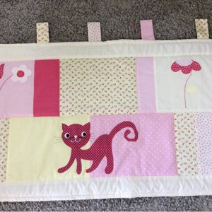 Cicás patchwork takaró, falvédő sárga-rózsaszín - otthon & életmód - Meska.hu