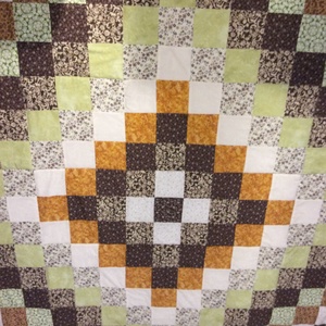 Bézs-zöld patchwork takaró francia ágyra - otthon & életmód - lakástextil - ágytakaró - Meska.hu
