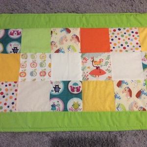 Patchwork falvédő narancs-bézs-zöld gyerekmintás - otthon & életmód - babaszoba, gyerekszoba - falvédő gyerekszobába - Meska.hu
