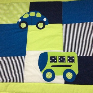 patchwork takaró járművekkel - otthon & életmód - lakástextil - ágytakaró - Meska.hu