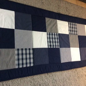 Patchwork falvédő sötétkék - otthon & életmód - babaszoba, gyerekszoba - falvédő gyerekszobába - Meska.hu