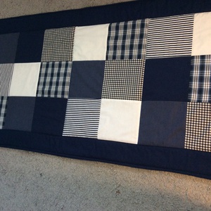Patchwork falvédő sötétkék - otthon & életmód - babaszoba, gyerekszoba - falvédő gyerekszobába - Meska.hu