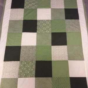 Zöld patchwork takaró  - otthon & életmód - lakástextil - ágytakaró - Meska.hu