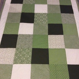 Zöld patchwork takaró  - otthon & életmód - lakástextil - ágytakaró - Meska.hu