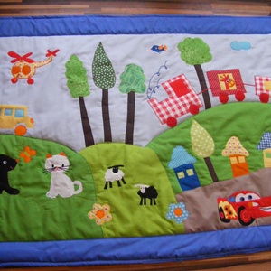 patchwork falvédő,takaró, vidéki hangulat - otthon & életmód - babaszoba, gyerekszoba - Meska.hu