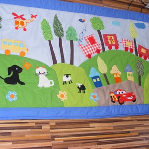 patchwork falvédő,takaró, vidéki hangulat - otthon & életmód - babaszoba, gyerekszoba - Meska.hu