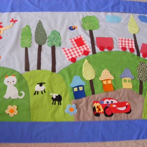 patchwork falvédő,takaró, vidéki hangulat - otthon & életmód - babaszoba, gyerekszoba - Meska.hu