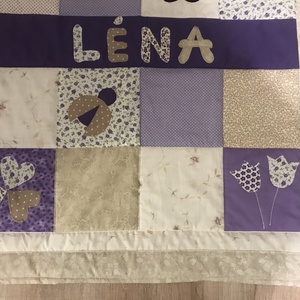 Névre szóló patchwork takaró, favedő katica virág  - otthon & életmód - lakástextil - ágytakaró - Meska.hu