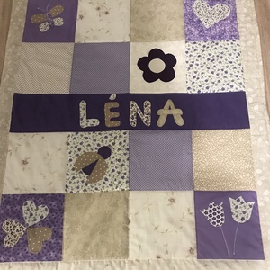 Névre szóló patchwork takaró, favedő katica virág  - otthon & életmód - lakástextil - ágytakaró - Meska.hu