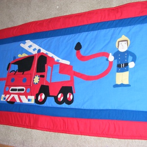 patchwork takaró, falvédő  Sam a tűzoltó - otthon & életmód - babaszoba, gyerekszoba - falvédő gyerekszobába - Meska.hu