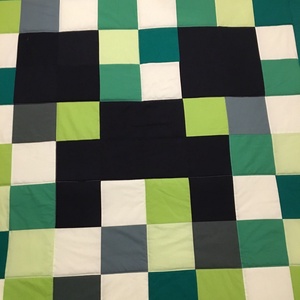 patchwork takaró, falvédő Minecraft színekkel  - otthon & életmód - lakástextil - ágytakaró - Meska.hu
