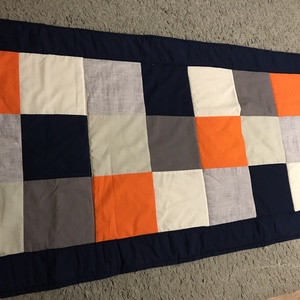Patchwork falvédő szürke-sötétkék-sárga, Otthon & Életmód, Lakástextil, Falvédő, Patchwork, foltvarrás, MESKA