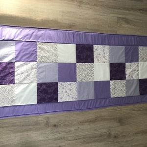 Patchwork takaró, falvédő lila-padlizsán, kisvirágos, nagy méretű, Otthon & Életmód, Lakástextil, Ágytakaró, Varrás, Patchwork, foltvarrás, MESKA