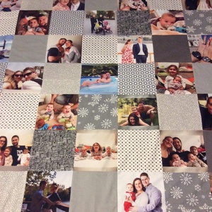 Fényképes patchwork takaró, falvédő szürke - Meska.hu