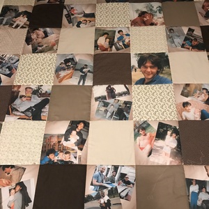 Fényképes patchwork takaró barna-bézs - otthon & életmód - babaszoba, gyerekszoba - falvédő gyerekszobába - Meska.hu