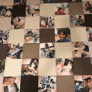 Fényképes patchwork takaró barna-bézs - otthon & életmód - babaszoba, gyerekszoba - falvédő gyerekszobába - Meska.hu