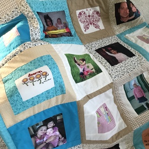 Crazy Patchwork fényképes takaró, falvédő saját pólókból - Meska.hu