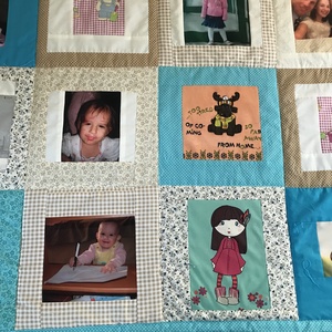 Crazy Patchwork fényképes takaró, falvédő saját pólókból - otthon & életmód - lakástextil - ágytakaró - Meska.hu
