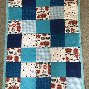 patchwork takaró járműves mintás - otthon & életmód - lakástextil - ágytakaró - Meska.hu