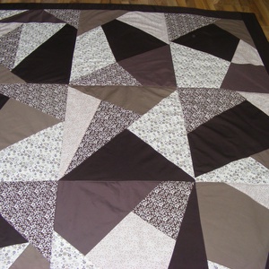 Crazy patchwork  takaró fekete-fehér - otthon & életmód - lakástextil - ágytakaró - Meska.hu